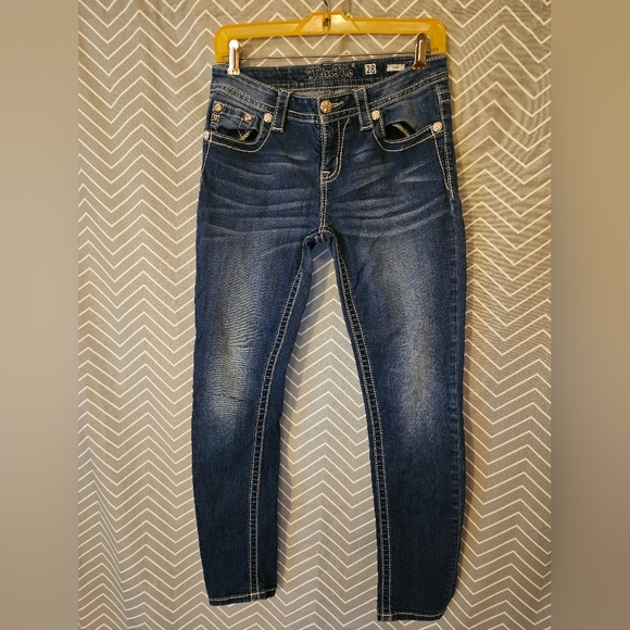 Miss Me Jeans, Dark Wash Skinny Jeans Size 28 - Picture 1 of 5
